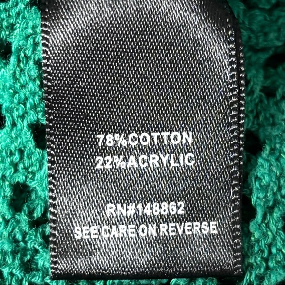 Torrid Open Stitch Pullover V-neck Cinched Front Sweater Color Green Size 2 - Picture 5 of 5